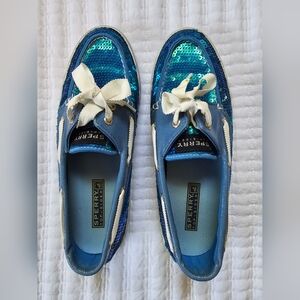 Womens Blue Sequin Sperry Top Sider Size 7